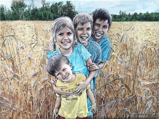 Tom Wallner 2021. Kinder im Kornfeld