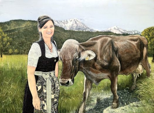 Bauerin und Lieblingskuh